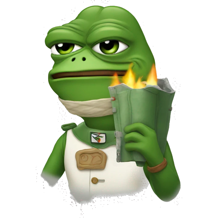 pepe with rocket  emoji