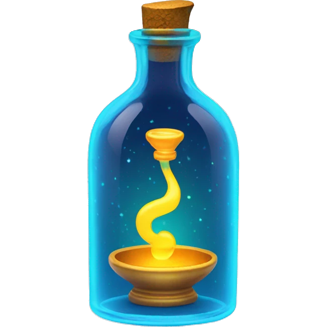 genie in a bottle neon  emoji