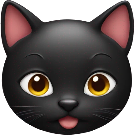 Black cat with hearts emoji
