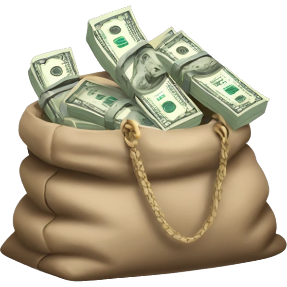 Bags overflowing with money ￼ emoji