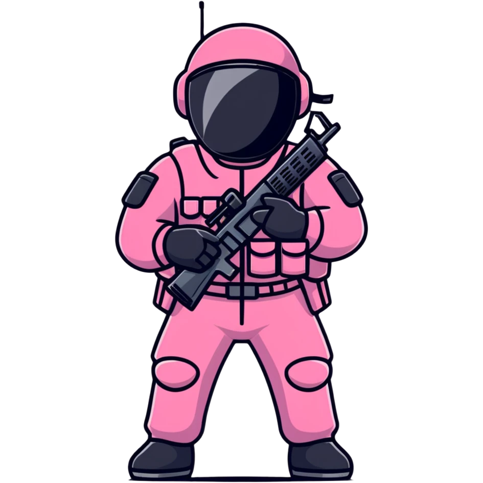 SWAT man wearing a pink suit emoji