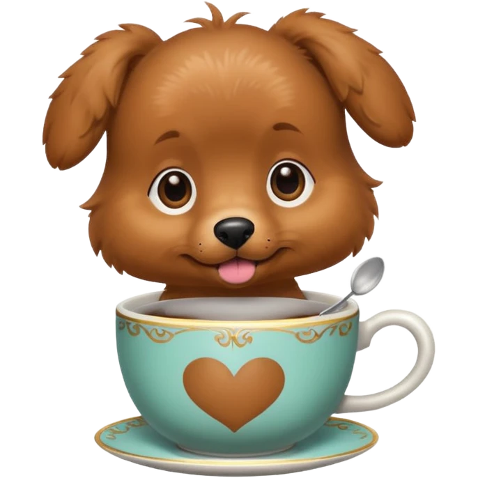 dog with tea cup emoji