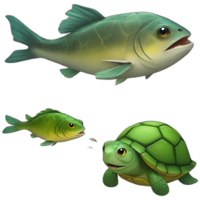 fish eats turtle emoji