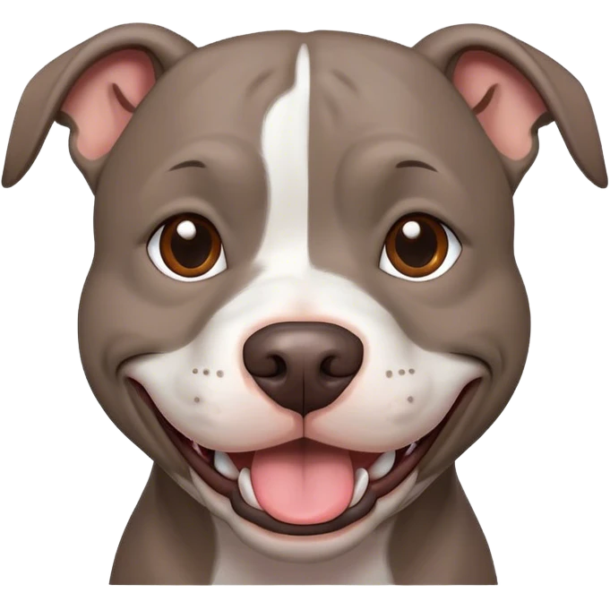Gray pitbull face smile emoji