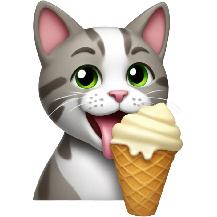 Cat eating icecream emoji