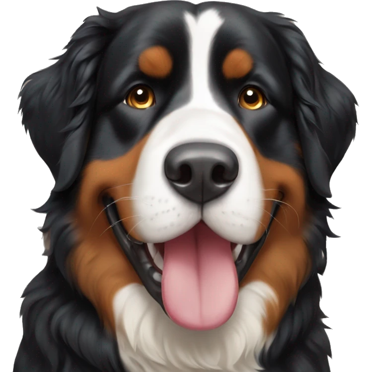 Happy face of Bernese Mountain dog  emoji