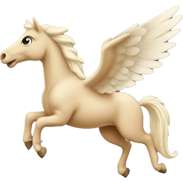 Flying beige Pegasus emoji