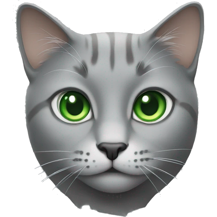 gray cat with green eyes emoji