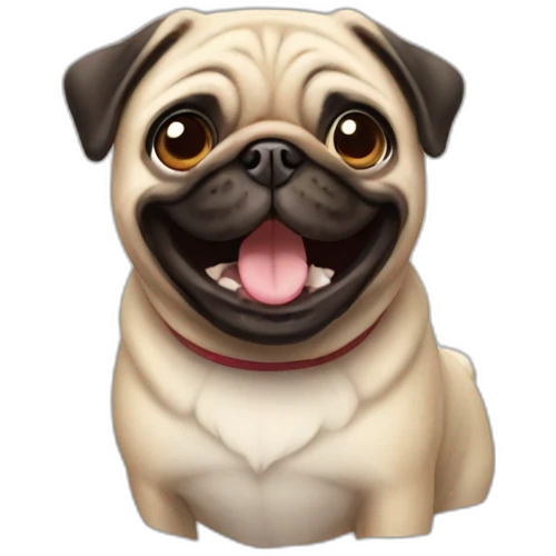 Happy pug emoji