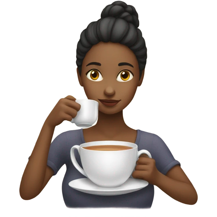 Girl sipping tea emoji