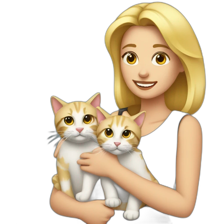 Señora rubia con gatos emoji