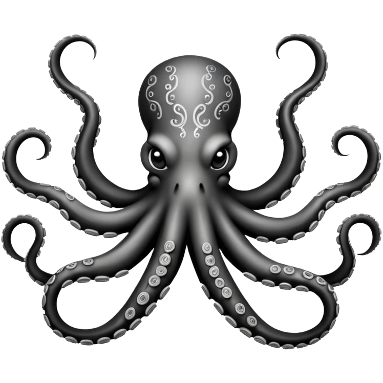 Black and white octopus tattoo  emoji