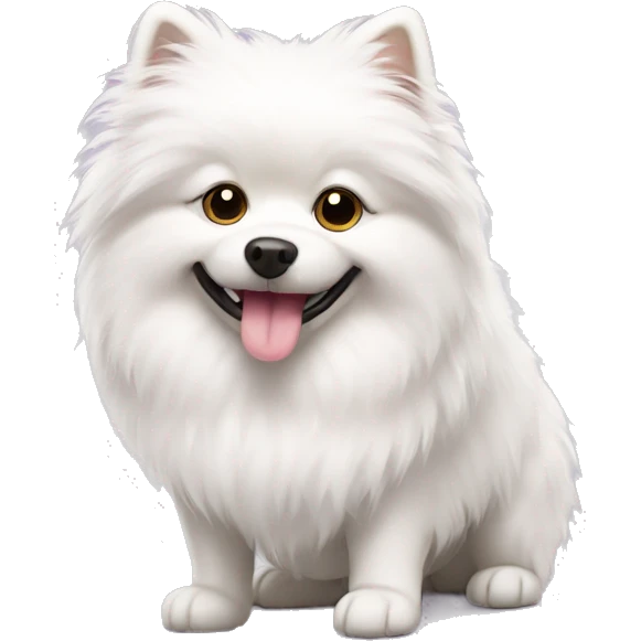 white fluffy dog spitz  emoji