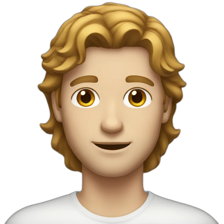 white male with medium long brown hair emoji