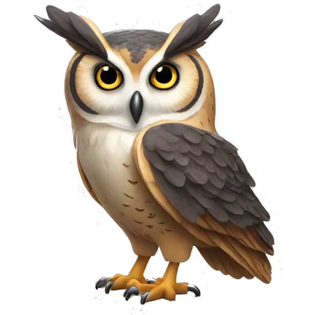 a picture of realistic owl with his wings open emoji