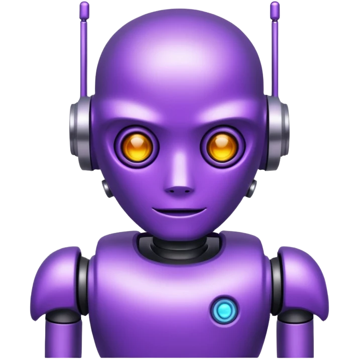 purple robot with tattoo emoji