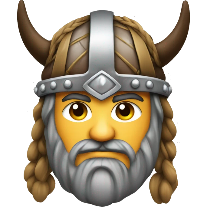 Viking warrior face with long bead emoji