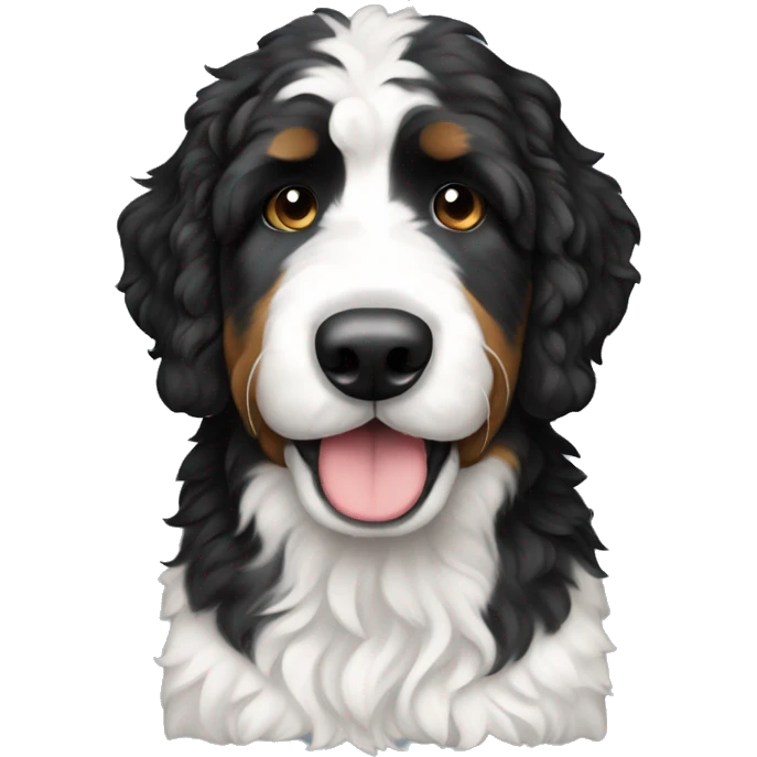 tall black and white f1 bernedoodle  emoji