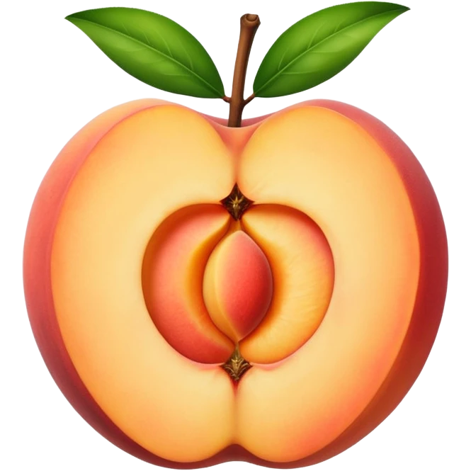 peach split open with glowing seed core emoji