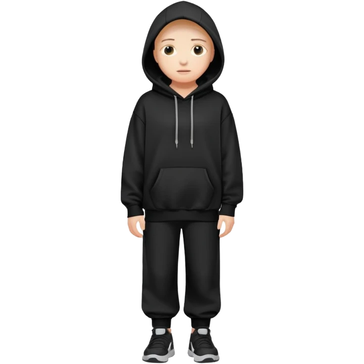Oversized black hoodie and pants  emoji