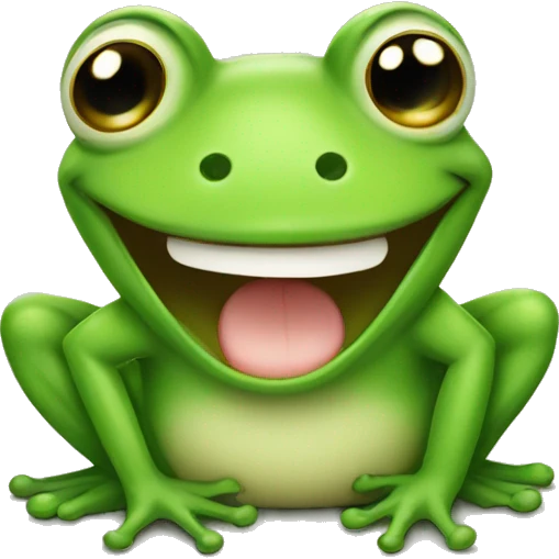 Cute frog smiling emoji