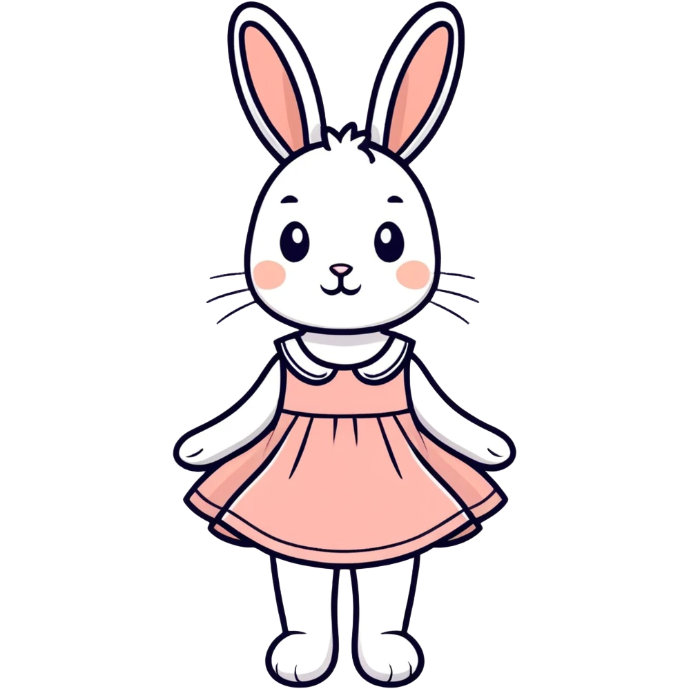 Bunny with dress emoji