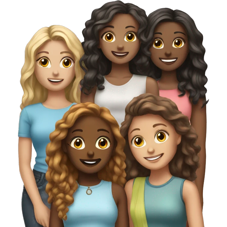 5 girls friends  emoji
