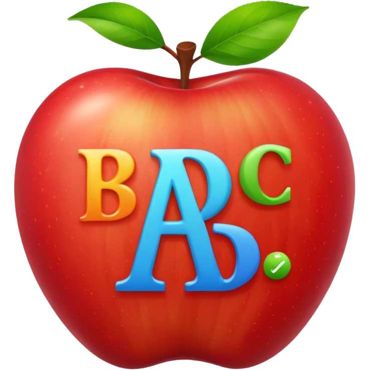 apple with colorful vitamin letters A B C around emoji
