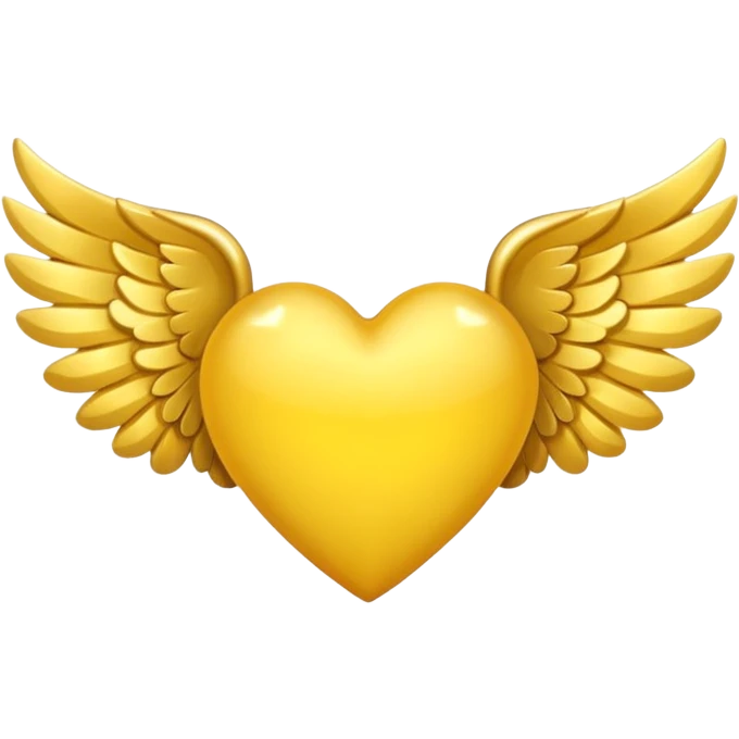 Yellow heart with wings emoji