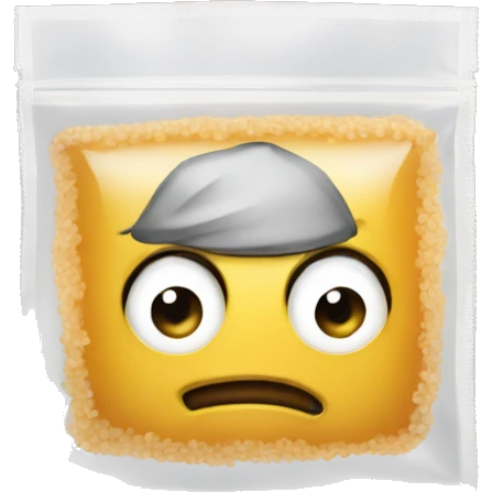 Man with tiny salt ziplock bag  emoji