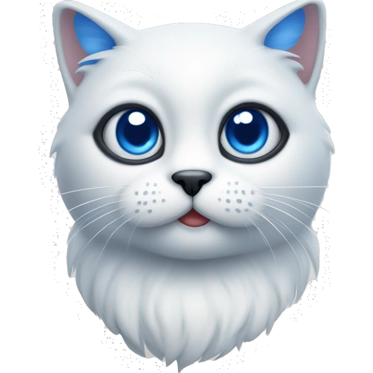 Gato blanco con ojos azules  emoji