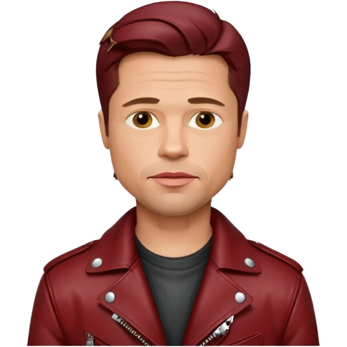 Brad Pitt, wearing dark red leather jacket emoji