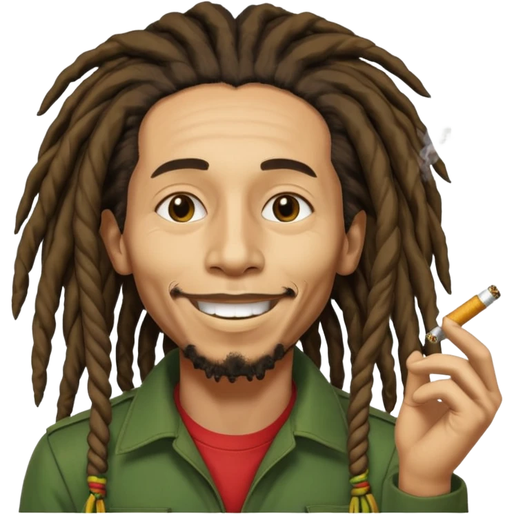 Bob Marley version cartoon smoked weed emoji
