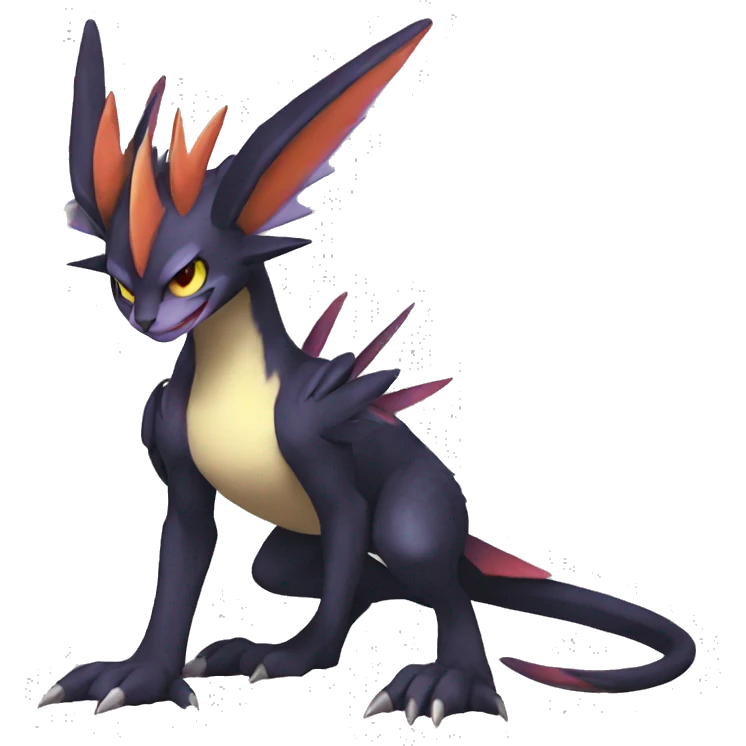 Edgy Cool Nargacuga-Noivern-Pokémon-fusion-cat Full Body emoji