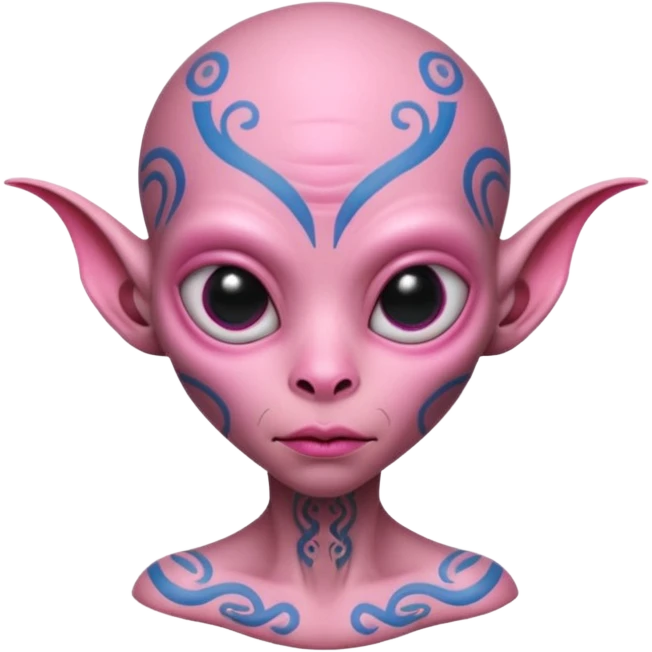 tatted pink alien head emoji