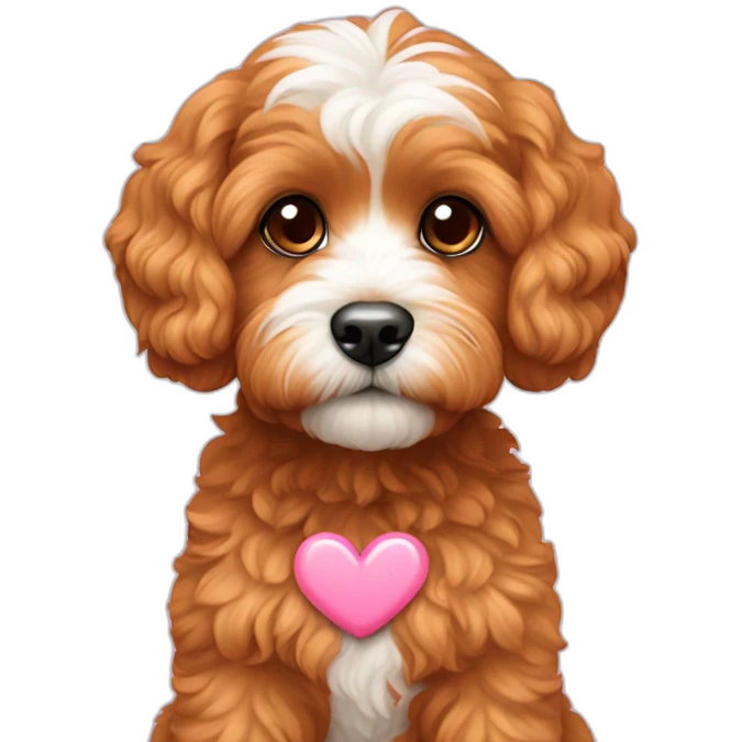 Cavapoo hearts cute emoji