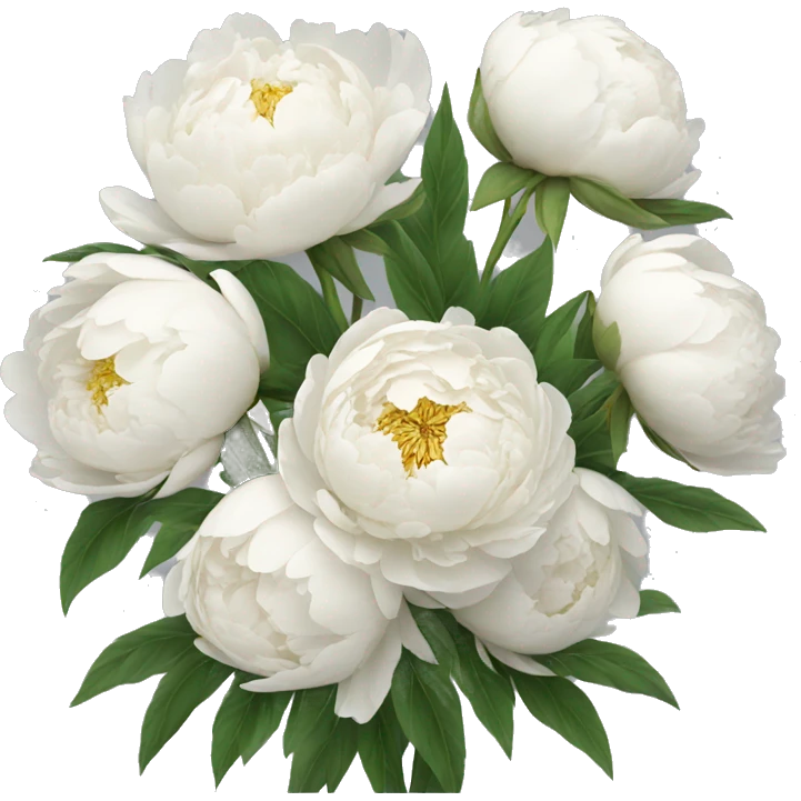 White peonies bouquet  emoji
