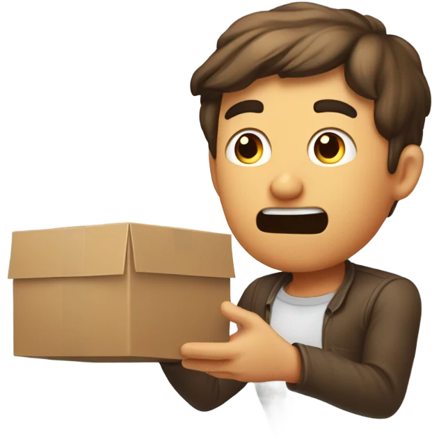 Guy controlling box with his mind  emoji