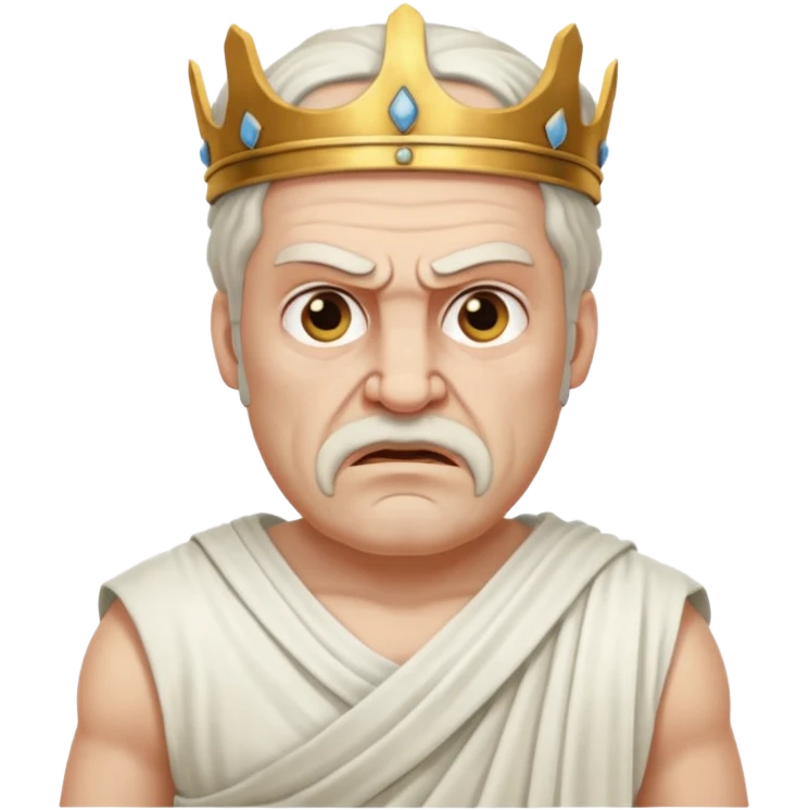evil ancient greek king with toga ugly emoji