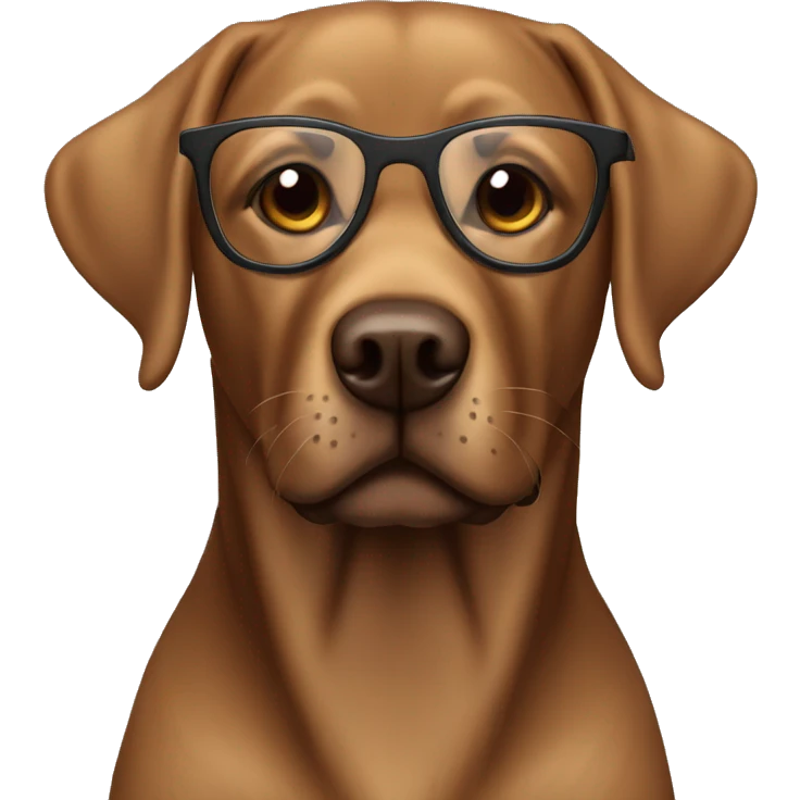Brown labrador with glasses emoji