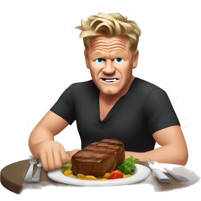 Gordon Ramsay eating Stake Dinner emoji