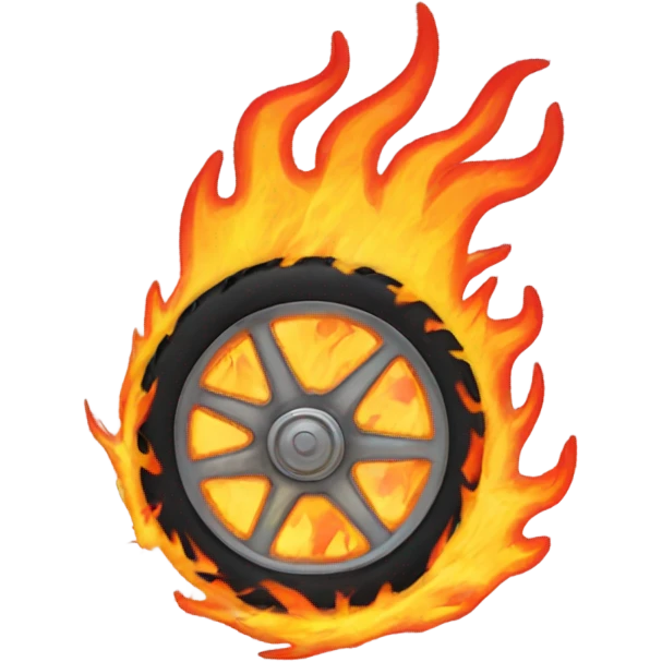 Burning wheel emoji