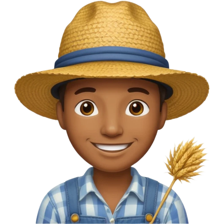 farmer black man with straw hat emoji