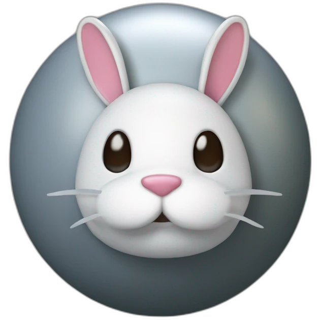 3d sphere with a cartoon Bugs Bunny skin texture emoji