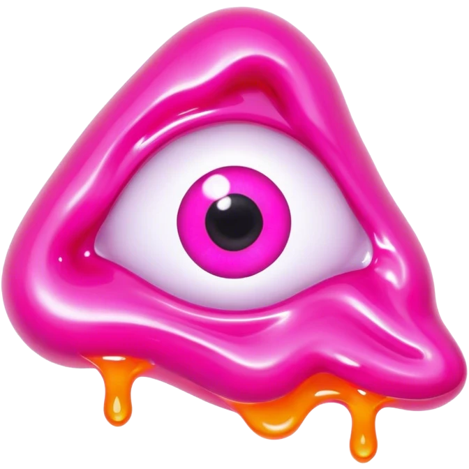 gummy pink neon melted eye emoji