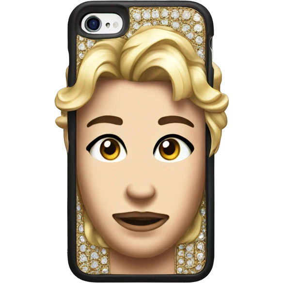 iPhone with bling case emoji