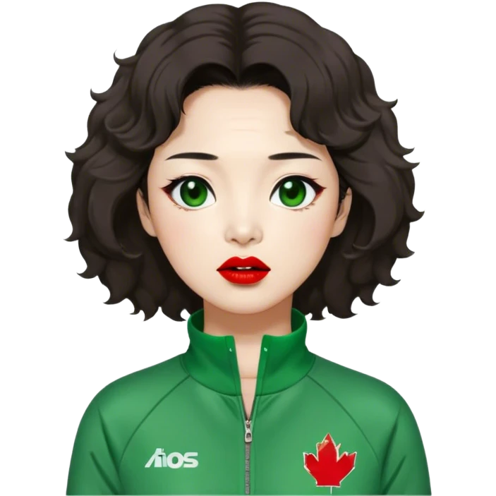 Han Mi-nyeo : Age: Late 60s
Appearance: A crazy woman with many wrinkles face , frizzy, messy dark brown hair and dramatic red lipstick.
Outfit: Green player tracksuit emoji