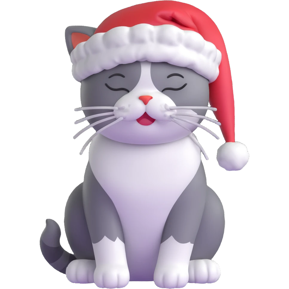 a cat dreaming about christmas holidays emoji