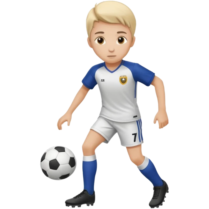 A soccer Player, WHO only hast a head and one foot beneath the head emoji
