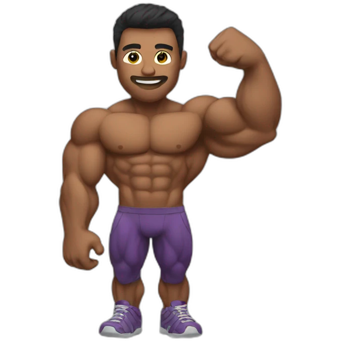 muscular life like bro holding phone emoji